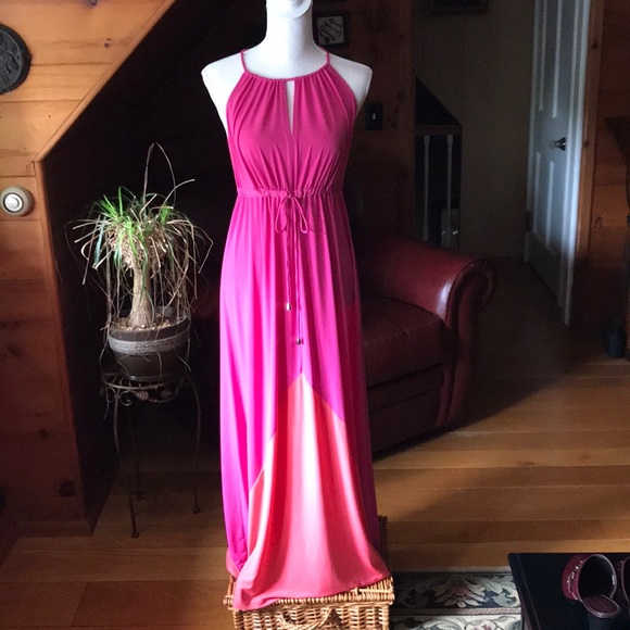 New York & Company Dresses & Skirts - Pink & Orange Sleeveless Maxi Dress